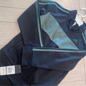 Adidas Black and Green Track Set
